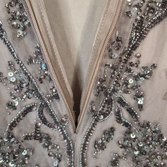 Pisarro Nights Beaded Gown 10 Embellished Mauve Purple Mother Of The Bride FLAW - Picture 14 of 16